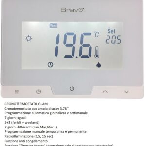 BRAVO - CRONOTERMOSTATO DIGITALE DISPLAY 3,78" TOUCH GLAM