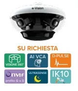 ELMO PROIMF03D Telecamera multivision IP AI D-Pulse 8 Mpx ULTRASENSE a ottica fissa 4&times;4 mm Risoluzione: 8 Mpx (3840 &times; 2610p) totale.