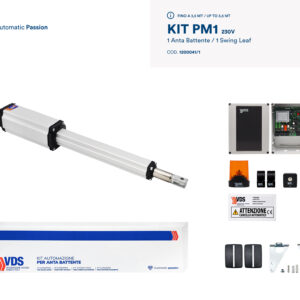 PM-600 PM1 KIT Per 1 anta con attuatore elettromeccanico Lineare 230V per cancelli fino a 3,50mt
VDS 1200041/1
