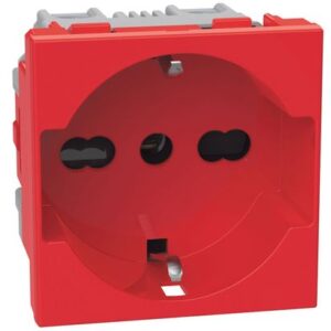 Presa standard Italia ROSSA P40 2 P+T 16 A 250Vac - interasse 19 mm e 26 mm Bticino J4140A16R Matixgo