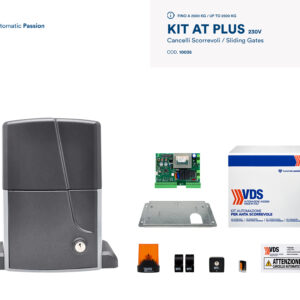 VDS KIT AT PLUS 2500 - KIT AUTOMAZIONE MOTORE CANCELLO AUTOMATICO FINO A 2500 KG + CONTROPIASTRA + APPARECCHIATURA DI COMANDO 10035